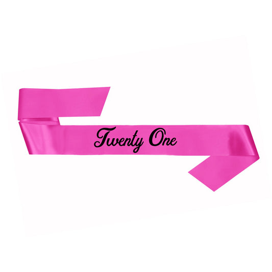 21st Birthday Sash - Pink