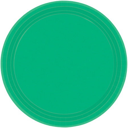 Paper Plates 26cm Round 20CT - Festive Green