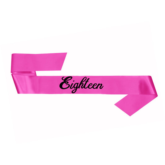 18th Birthday Sash - Pink Eighteen