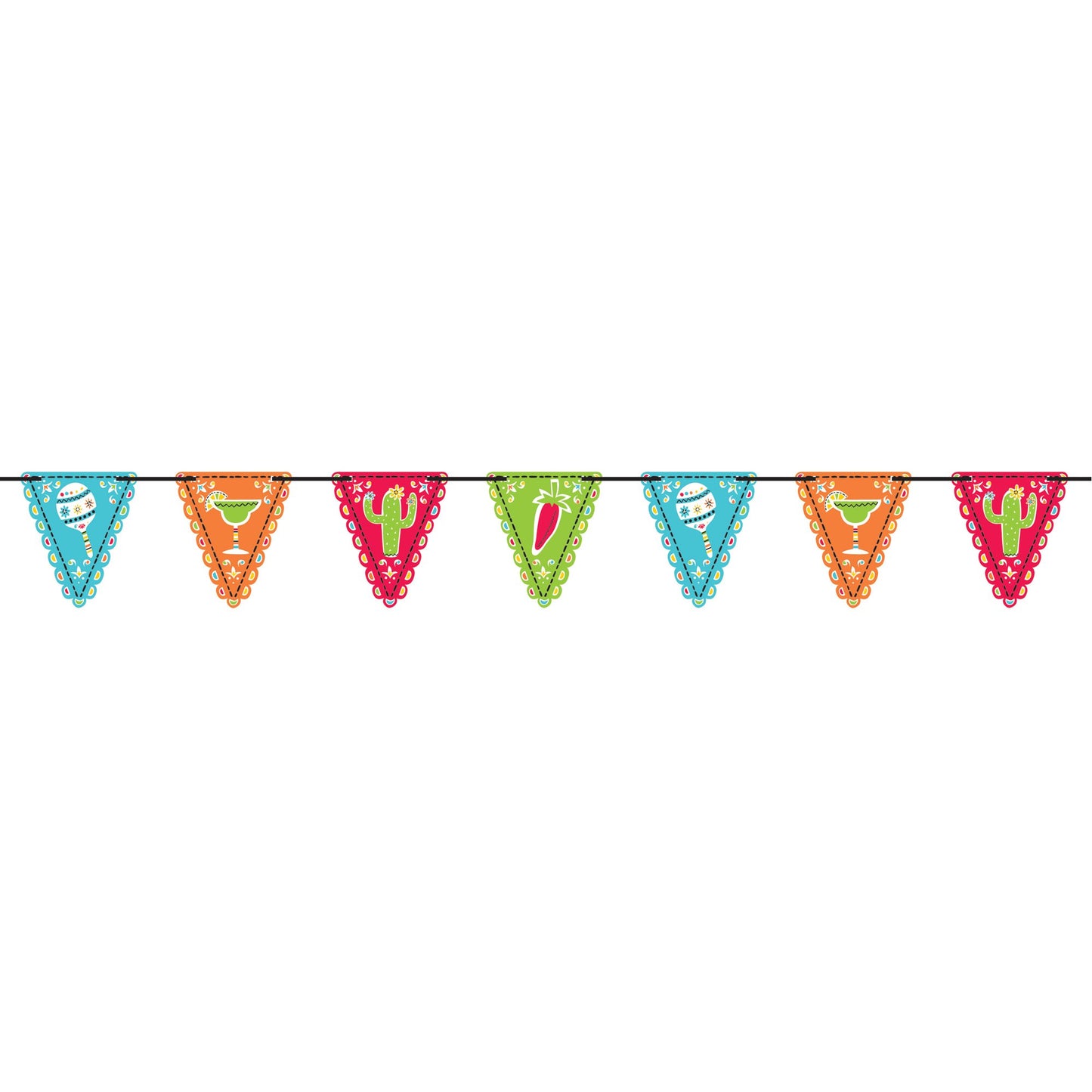 Fiesta Mini Paper Pennant Flag Banner