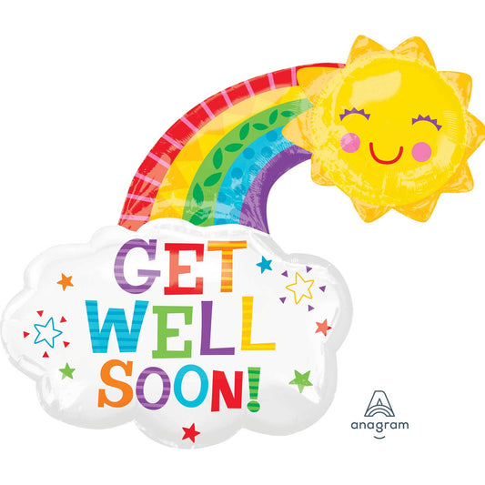 SuperShape XL Get Well Soon Happy Rainbow