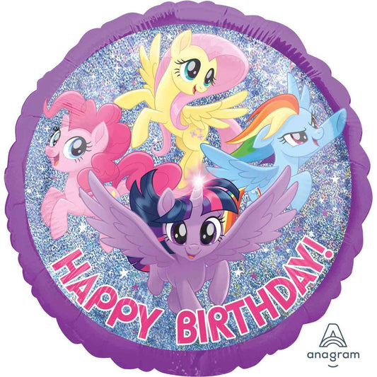 OUT OF STOCK 45cm Standard Holographic My Little Pony Friendship Adventures Happy Birthday