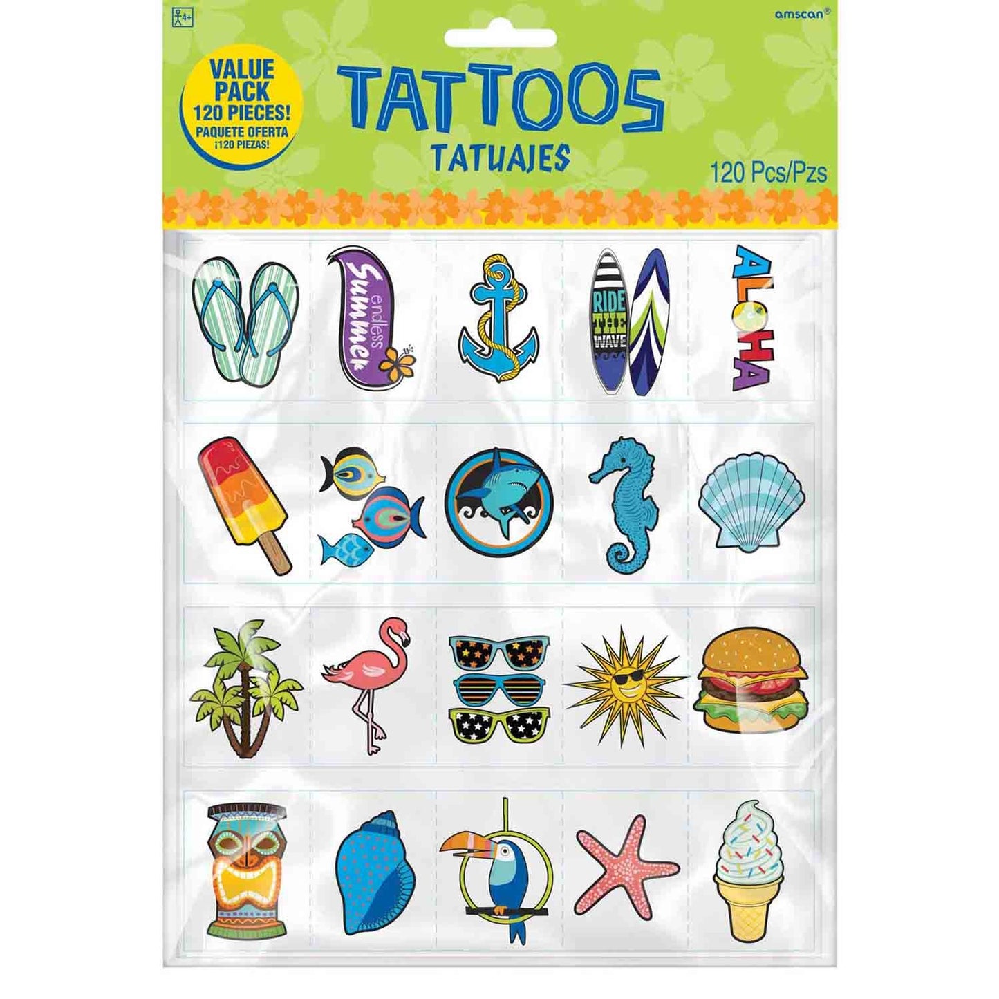 Summer Assorted Tattoo Designs Value Pack