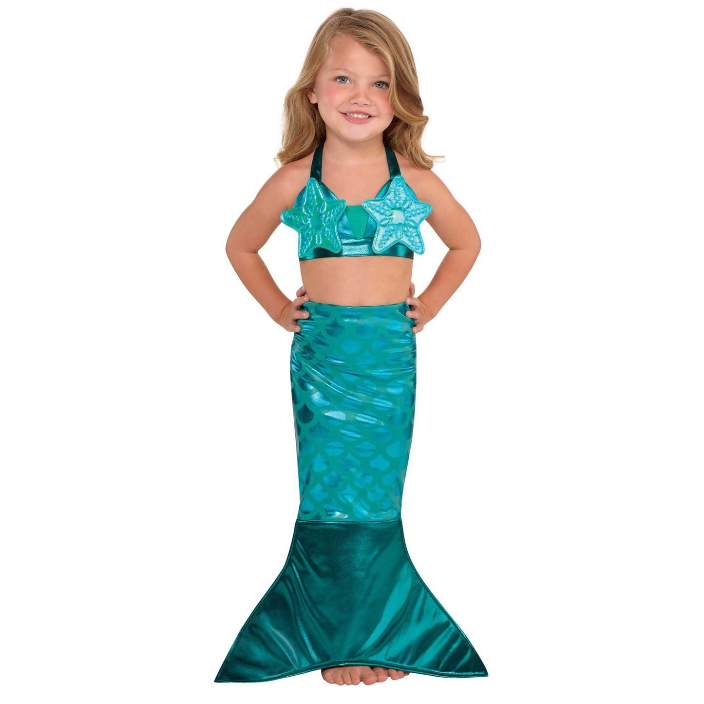 Mermaid Teal Costume Kit Girl Small 4-6 Years