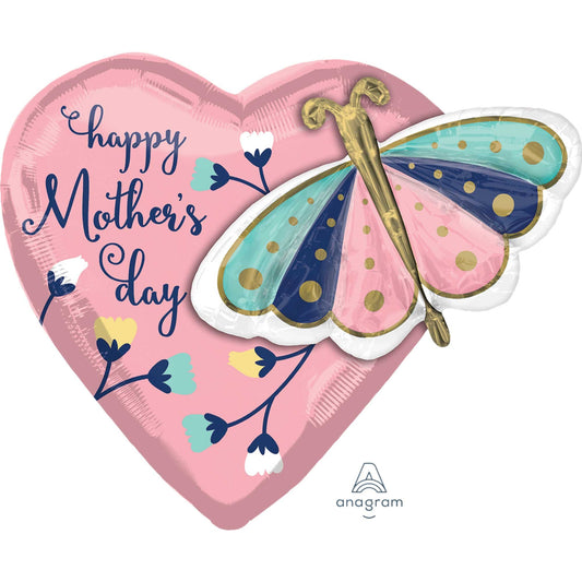 Multi-Balloon XL Happy Mother's Day Butterfly & Heart