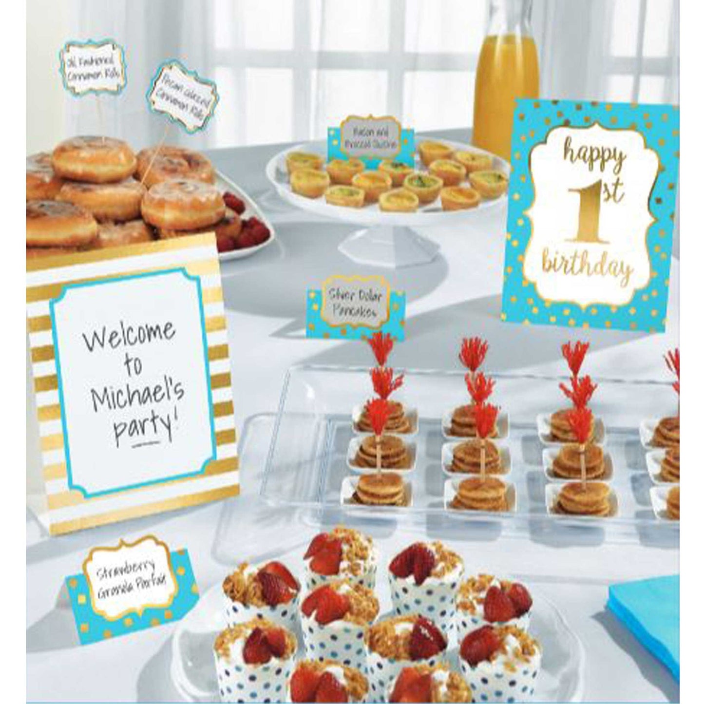 1st Birthday Boy Buffet Table Decoration Kit