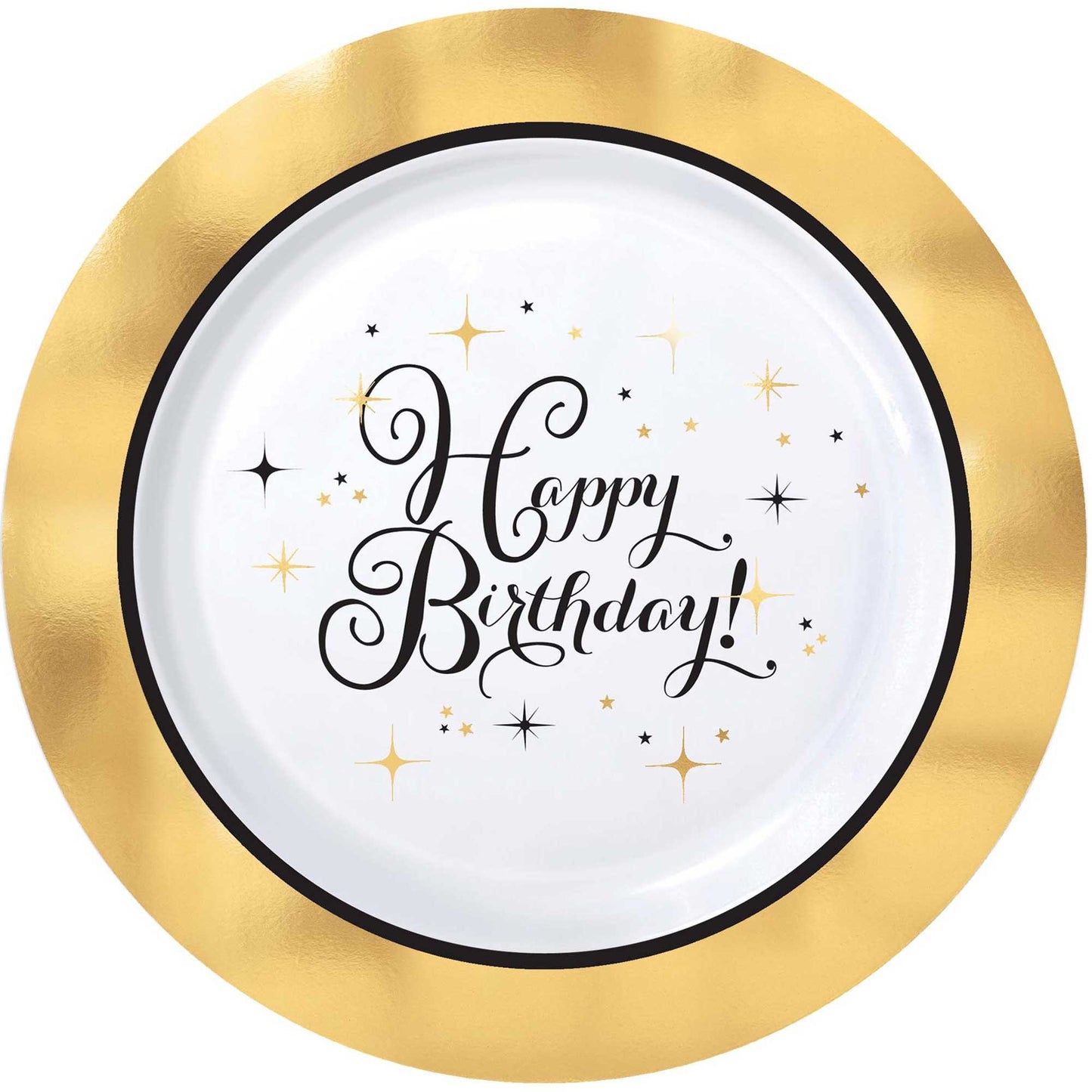 Happy Birthday Gold Premium 19cm Plastic Plates