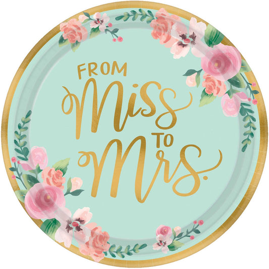 Mint To Be 26cm Round Metallic Paper Plates