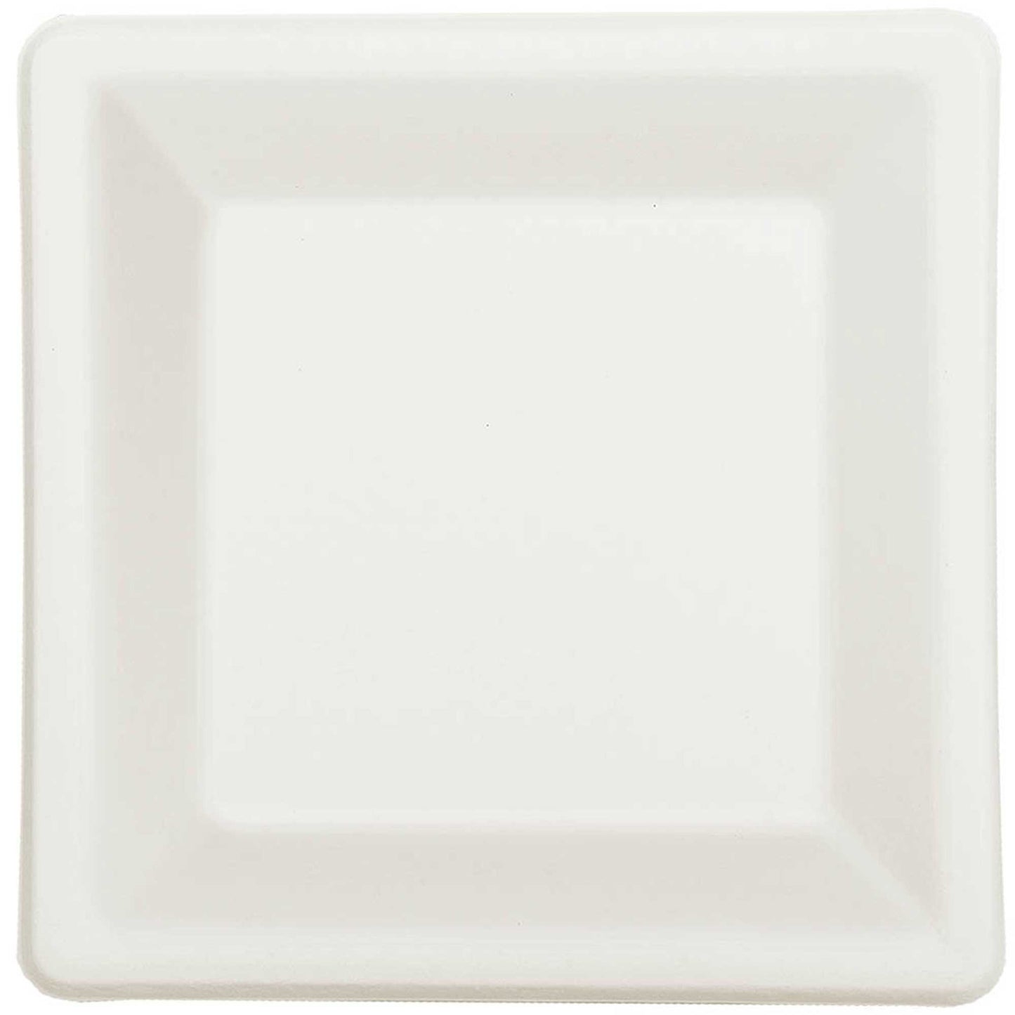 Eco Party Sugar Cane 6 1/2"/ 16.5cm White Square Plates