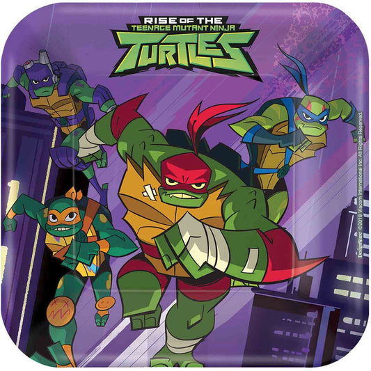 Rise of the Teenage Mutant Ninja Turtles 17cm Square Paper Plates