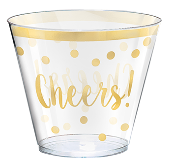 New Year's Cheers Plastic Tumblers Hot Stamped