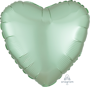 45cm Standard HX Satin Luxe Mint Green Heart