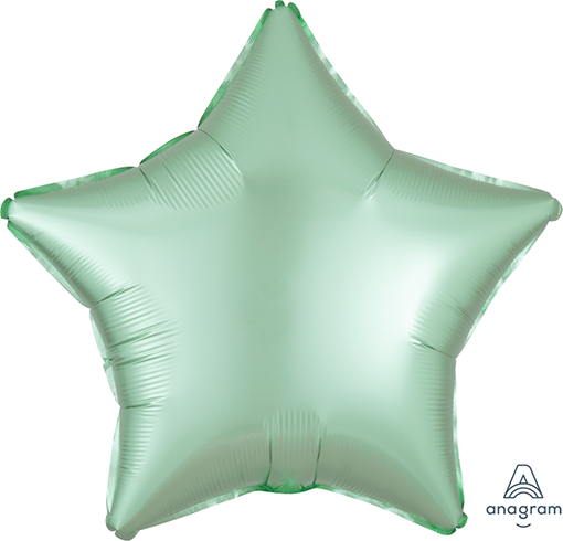 45cm Standard XL Satin Luxe Mint Green Star