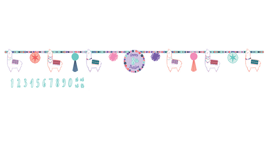 Llama Fun Jumbo Add-An-Age Letter Banner