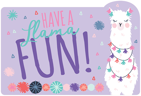 Llama Fun Postcard Invitations