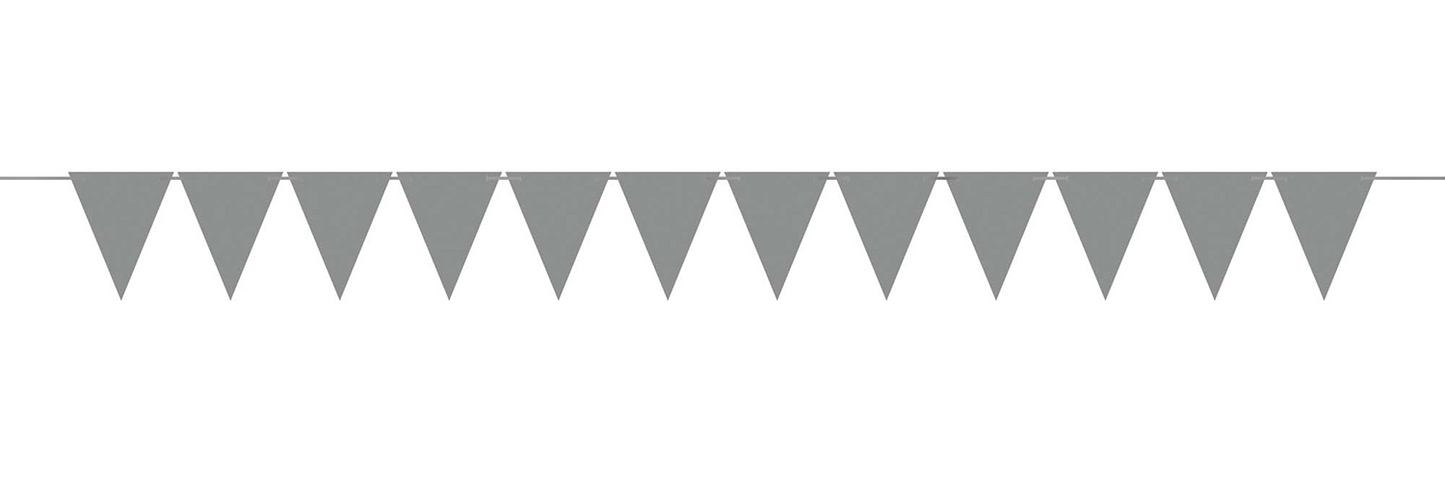 Mini Paper Pennant Banner - Silver