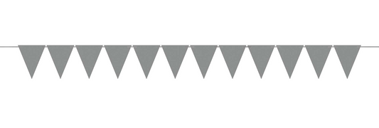 Mini Paper Pennant Banner - Silver