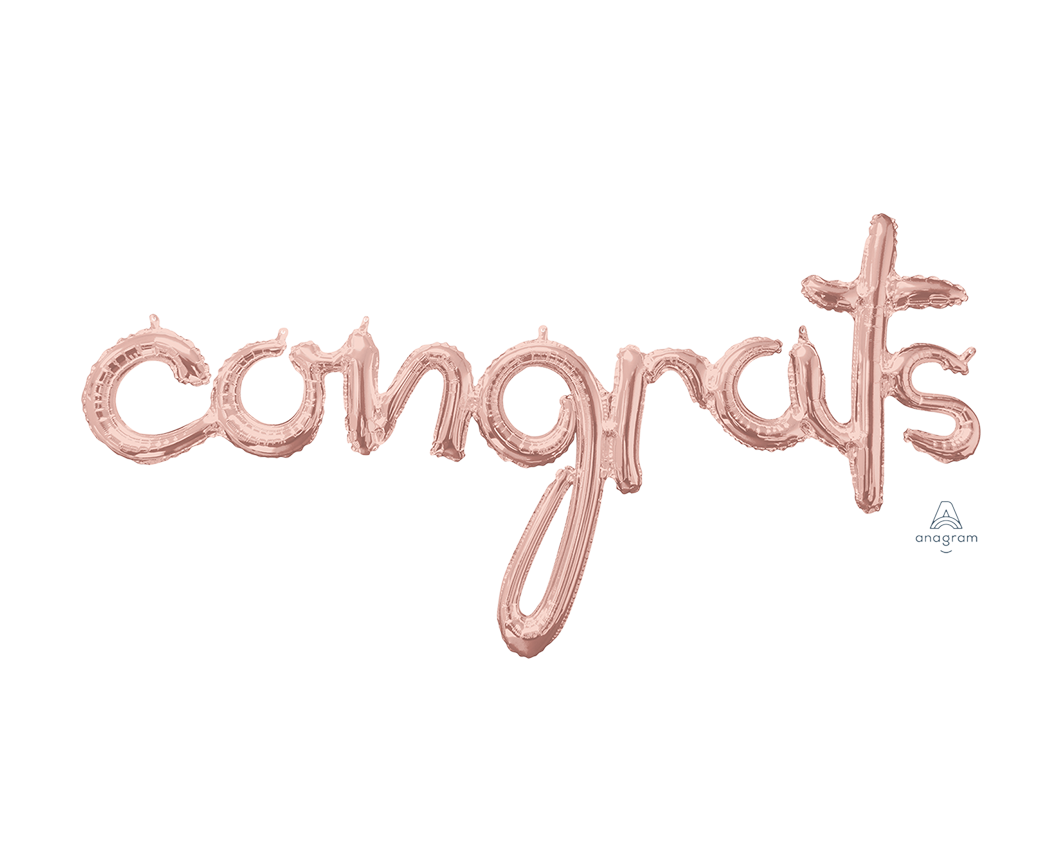 CI: Script Phrase congrats Rose Gold