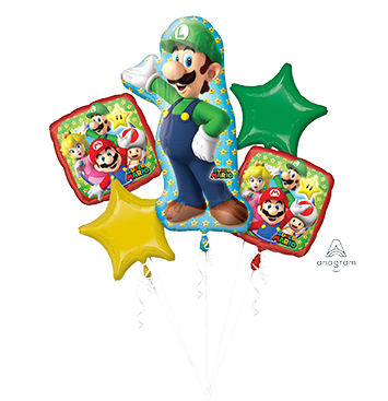 Balloon Bouquet Super Mario Brothers Luigi