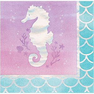 Mermaid Shine Iridescent Beverage Napkins