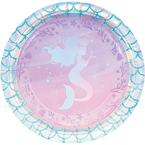 Mermaid Shine Iridescent Lunch Plates Paper 18cm