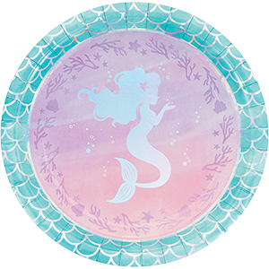 Mermaid Shine Iridescent Dinner Plates Paper 22cm