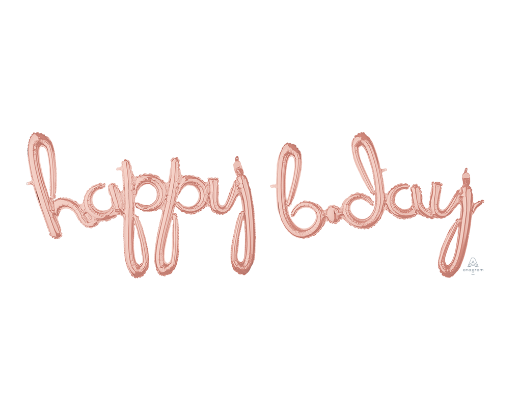 CI: Script Phrases happy bday Rose Gold