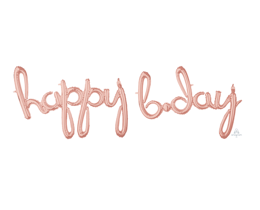 CI: Script Phrases happy bday Rose Gold