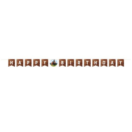 Horse and Pony Happy Birthday Ribbon Banner 15cm x 2.74m