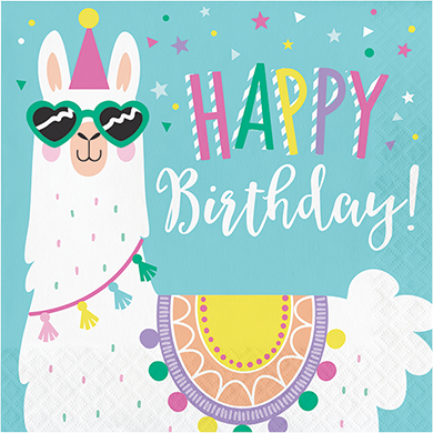 Llama Party Lunch Napkins HAPPY Birthday