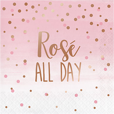 Rose All Day Lunch Napkins Rose All Day Rose Gold Foil