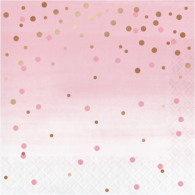 Rose All Day Lunch Napkins Dots Rose Gold Foil