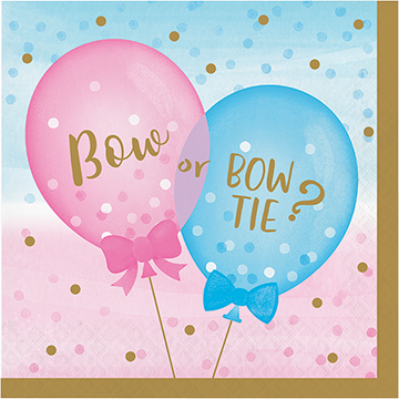 Gender Reveal Balloons Lunch Napkins