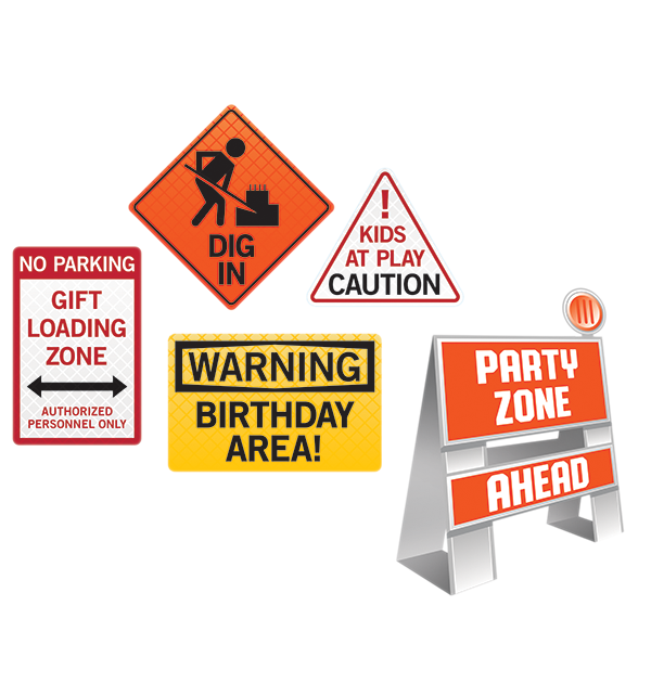 Big Dig Construction Decorating Kit Easel & Wall Signs