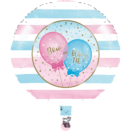 45cm Gender Reveal Balloons Bow or Bow Tie Foil Balloon