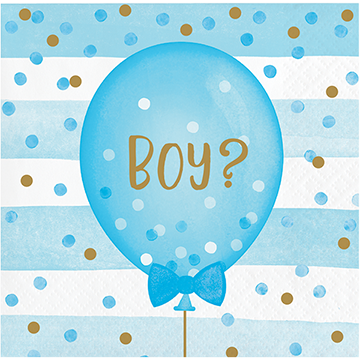 Gender Reveal Balloons Beverage Napkins 2-Sided Design