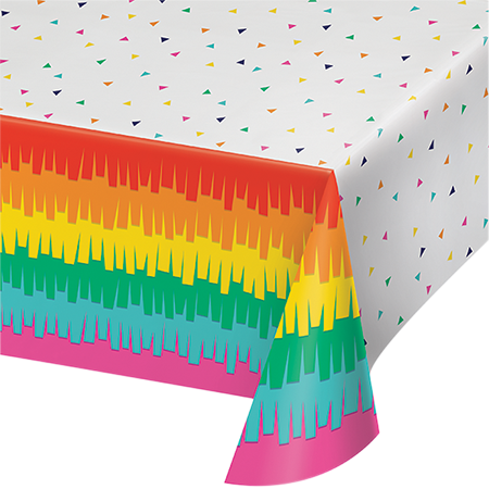 Fiesta Fun Tablecover Plastic All Over Print 137cm x 259cm