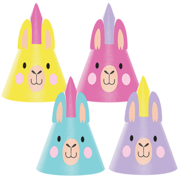 Llama Shaped Party Hats Assorted Designs