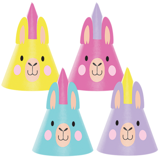 Llama Shaped Party Hats Assorted Designs