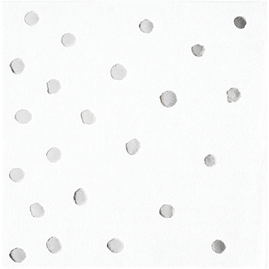 Touch of Colour White & Silver Foil Dots Beverage Napkins