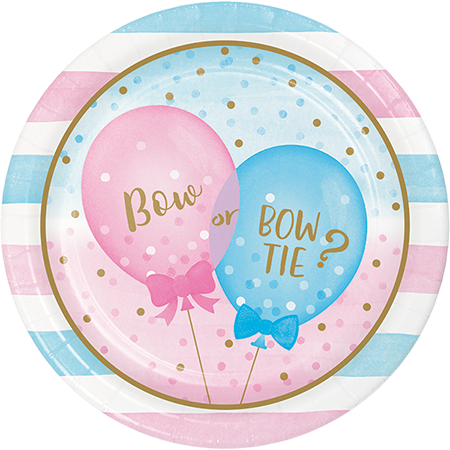 Gender Reveal Balloons Dinner Plates Paper 22cm