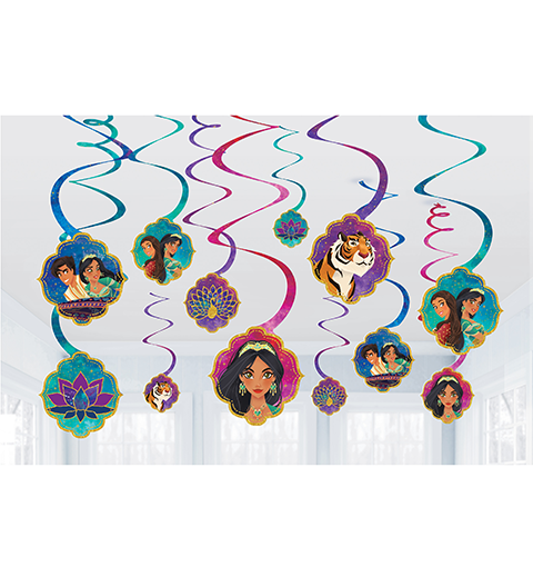 Aladdin Spiral Hanging Decorations (Pack of 12)