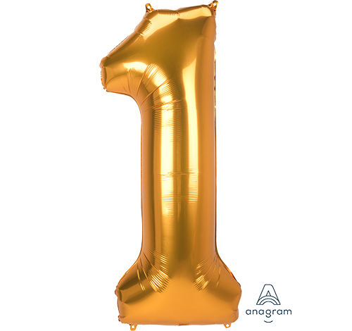 SuperShape Jumbo Number 1 Gold 55cm x 134cm