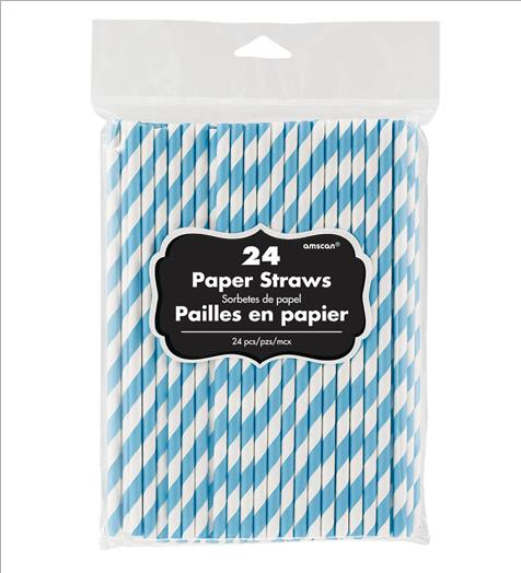 Paper Straws Caribbean Blue