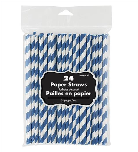 Paper Straws Bright Royal Blue