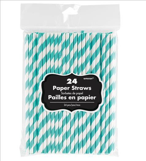 Paper Straws Robin's Egg Blue