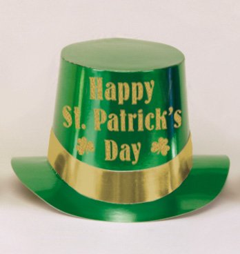 Green Foil Top Hat Happy St Patrick's Day