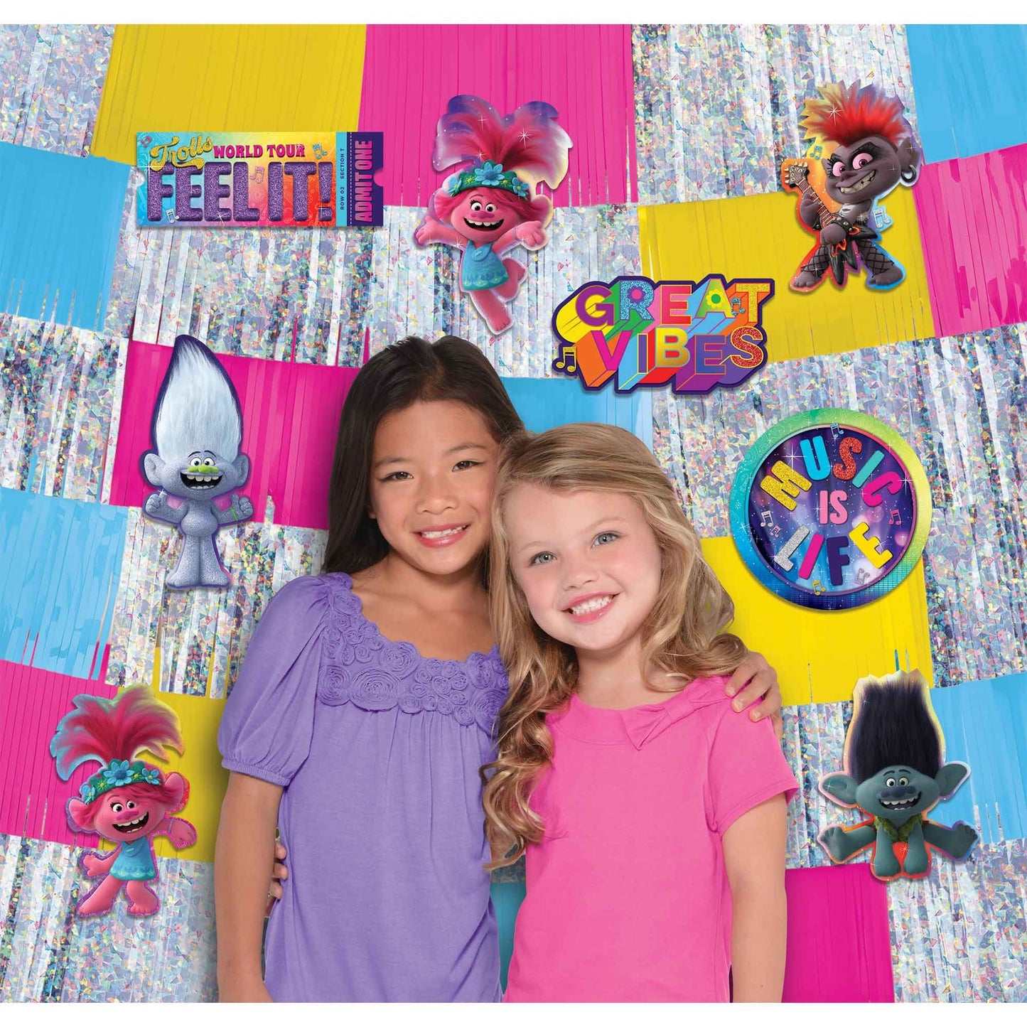 Trolls World Tour Deluxe Backdrop Decorating Kit