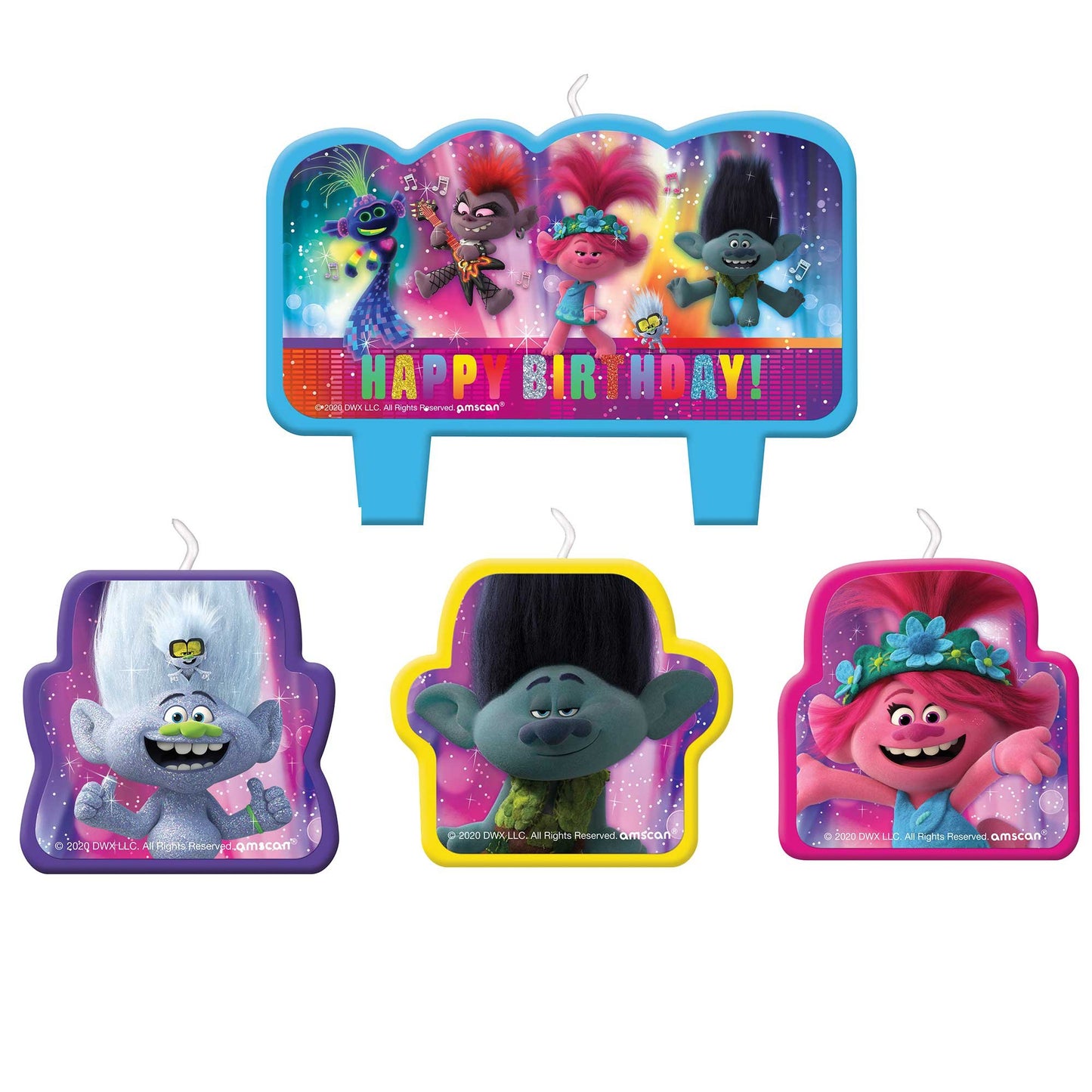 Trolls World Tour Happy Birthday Candle Set