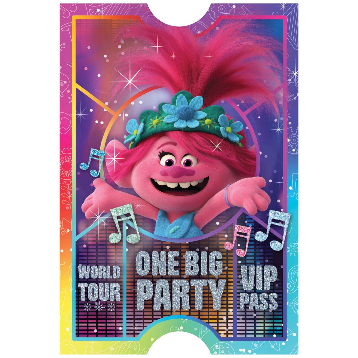 Trolls World Tour Postcard Invitations